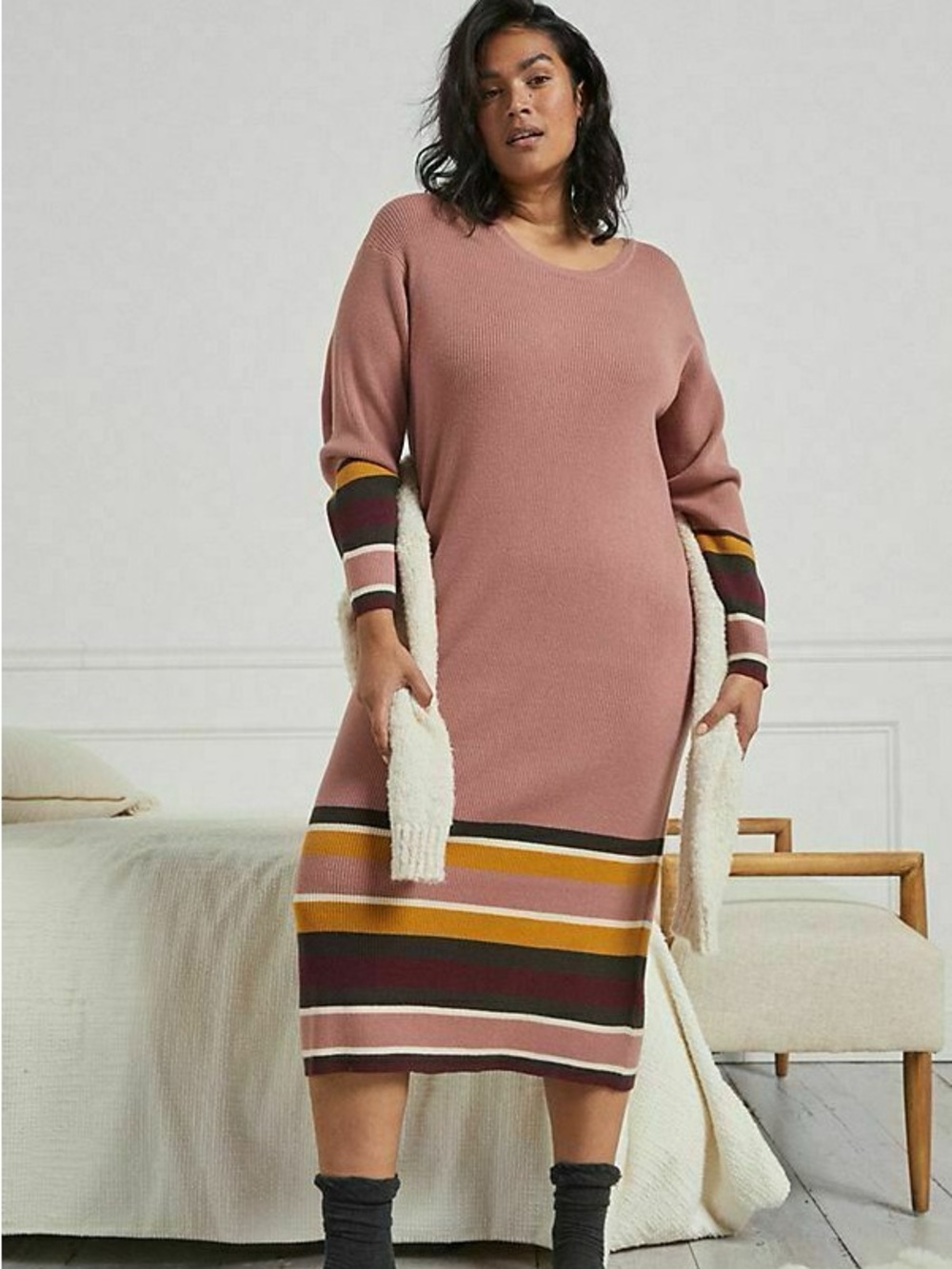 Anthropologie Saturday/Sunday Parvati Midi Sweater Dress